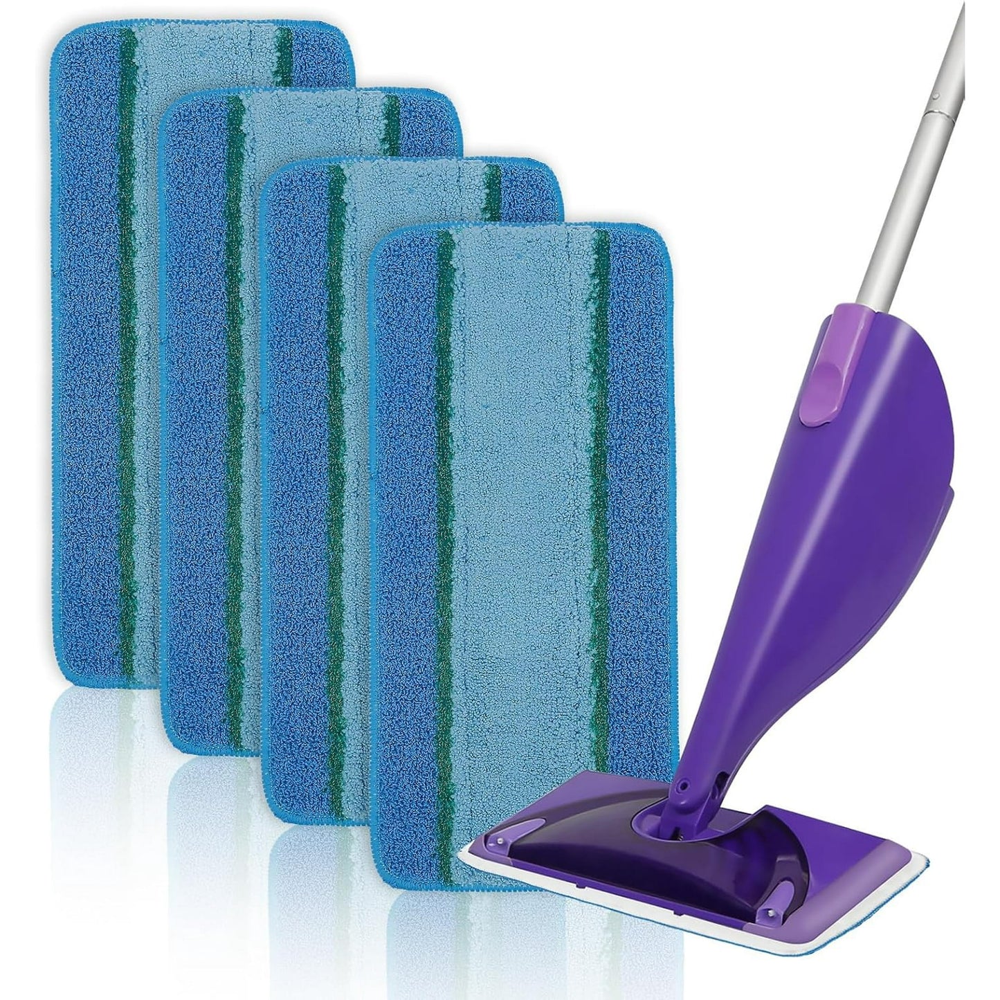 Reusable Mop Pads Compatible for Swiffer WetJet Mops,Washable Dry Wet Use for Hardwood Surfaces Floor Refills Pads