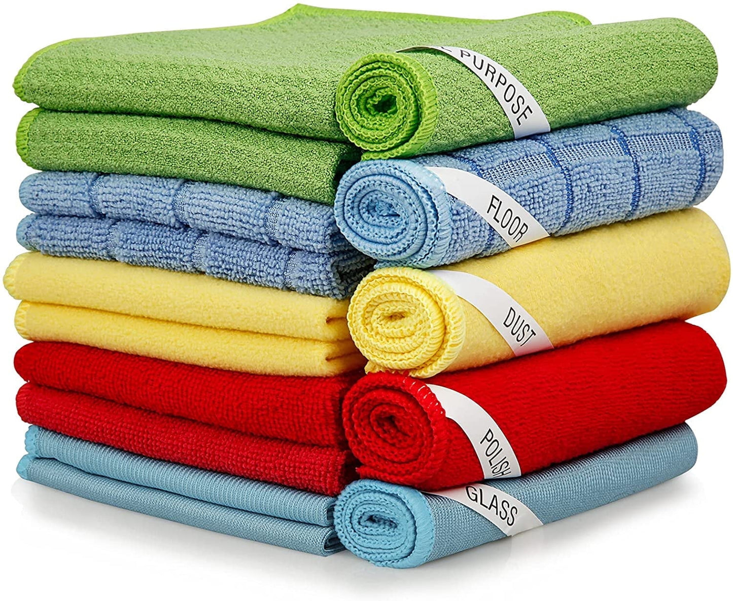 Microfiber Cleaning Cloth Towels 15 Pack Reusable Dust Rags Dish Cloths for Housekeeping (Size: 11.8 x 11.8 in)