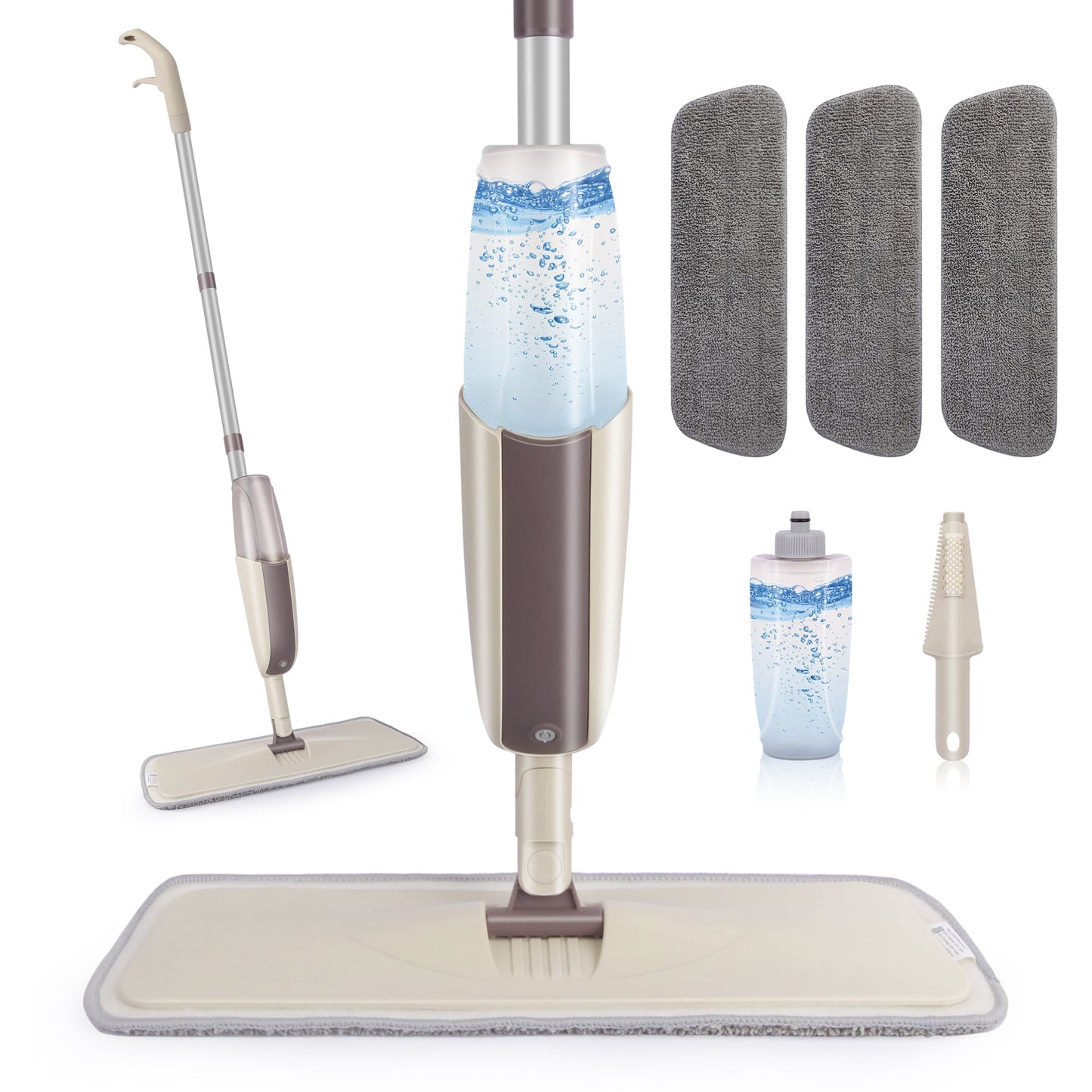 Spray Mop for Floor Cleaning Wet with Refillable Bottle and 3 Washable Microfiber Pads Home or Commercial Use