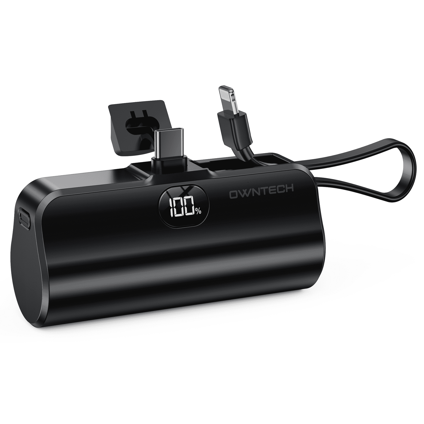 Portable Charger Small Power Bank with Built-in Cables,5000mAh Fast Charger Battery Pack for iPhone 16/15/14 Series, Samsung S24/23, Android