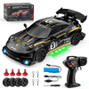 UUGEE RC Drift Car, 1:24 Remote Control Car for Kids, 20KM/H 4WD High Speed RC Cars with LED Lights, 4 Extra Drifting Tires, Vehicle for Adults Boys Girls 8-12£¬Black