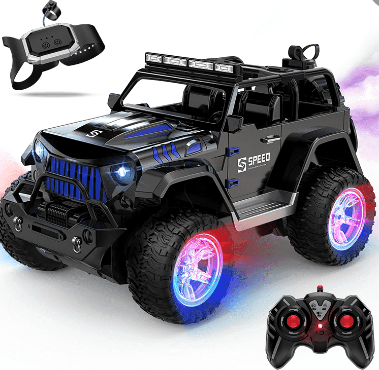 UUGEE Remote Control Car Toys for 6-12 Year Old Boys, 2.4Ghz 1:16 RC Gesture Sensing Stunt Car with Spray Light Sound, Birthday Gifts for Kids Girls