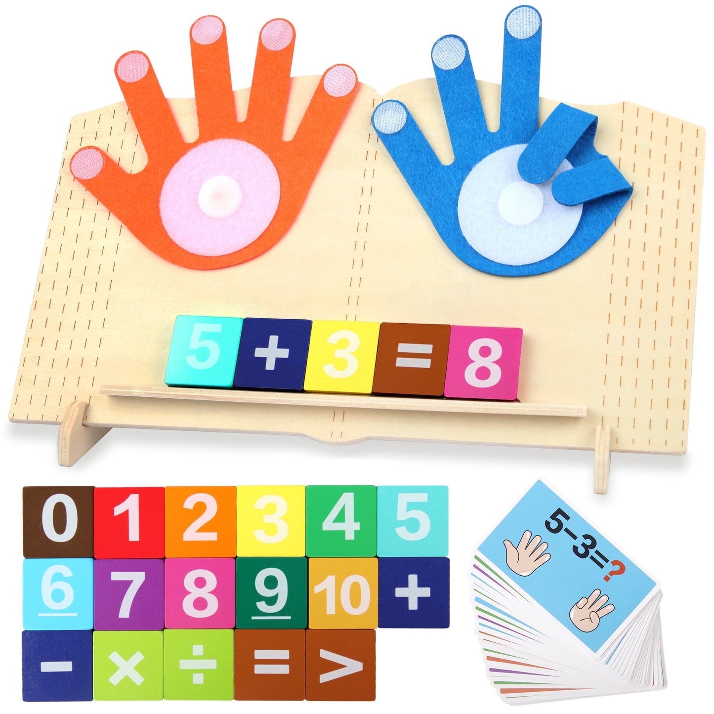 UUGEE Montessori Learning Math Toys for 2 3 4 Years Old Boys, Preschool Educational Manipulatives Number Counting Blocks for Kids, Birthday Gifts Toys for Toddlers 18 Months Girls