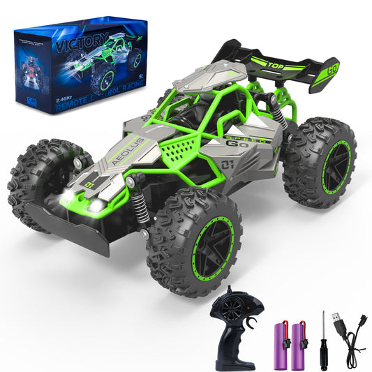 UUGEE Remote Control Car, 2.4GHz High Speed RC Cars Toys, 15MPH RC Truck Off Road with LED Headlight for Boys Gifts for Kids,Green