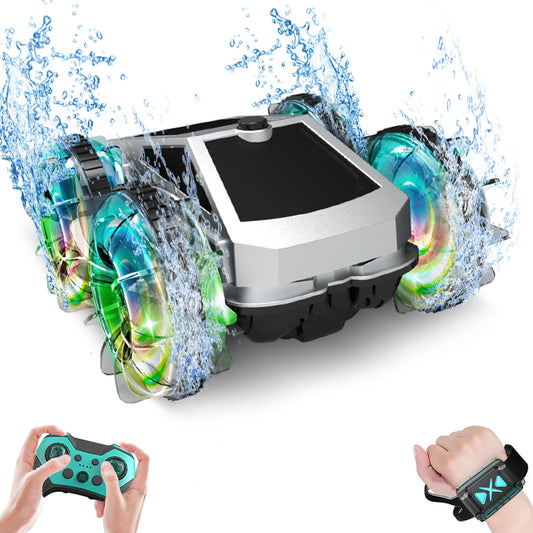 UUGEE Remote Control Car Car Toys for Boys, 2.4 GHz 4WD Amphibious RC Car Boat, 360¡ãRotation RC Truck Stunt Cars with LED Lights, Gifts for 6 7 8 9 Kids Girls