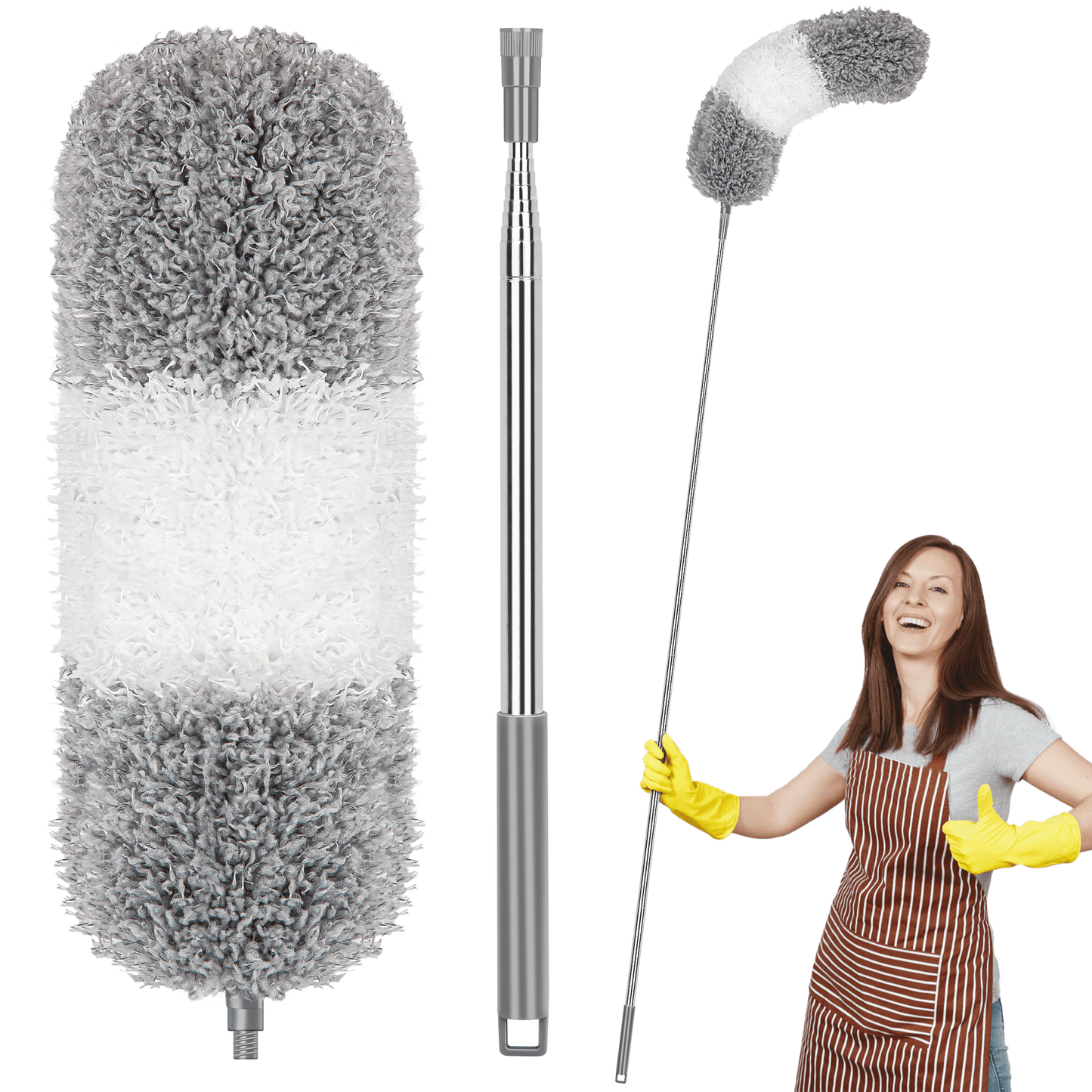 Feather Duster with Extension Handle for Cleaning High Ceiling Areas Fan