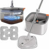Spin Mop and Bucket Set Dual Compartment Mop Bucket for Hardwood Tile Marble Floors