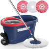 Spin Mop and Bucket System with Wringer Set for Floors Cleaning, Red