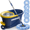 Spin Mop and Bucket System with Wringer Set for Floors Cleaning,Yellow