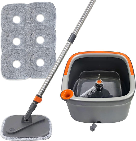 Clean Mop and Bucket System 360¡ã Rotating Square Mop Head for Home Cleaning