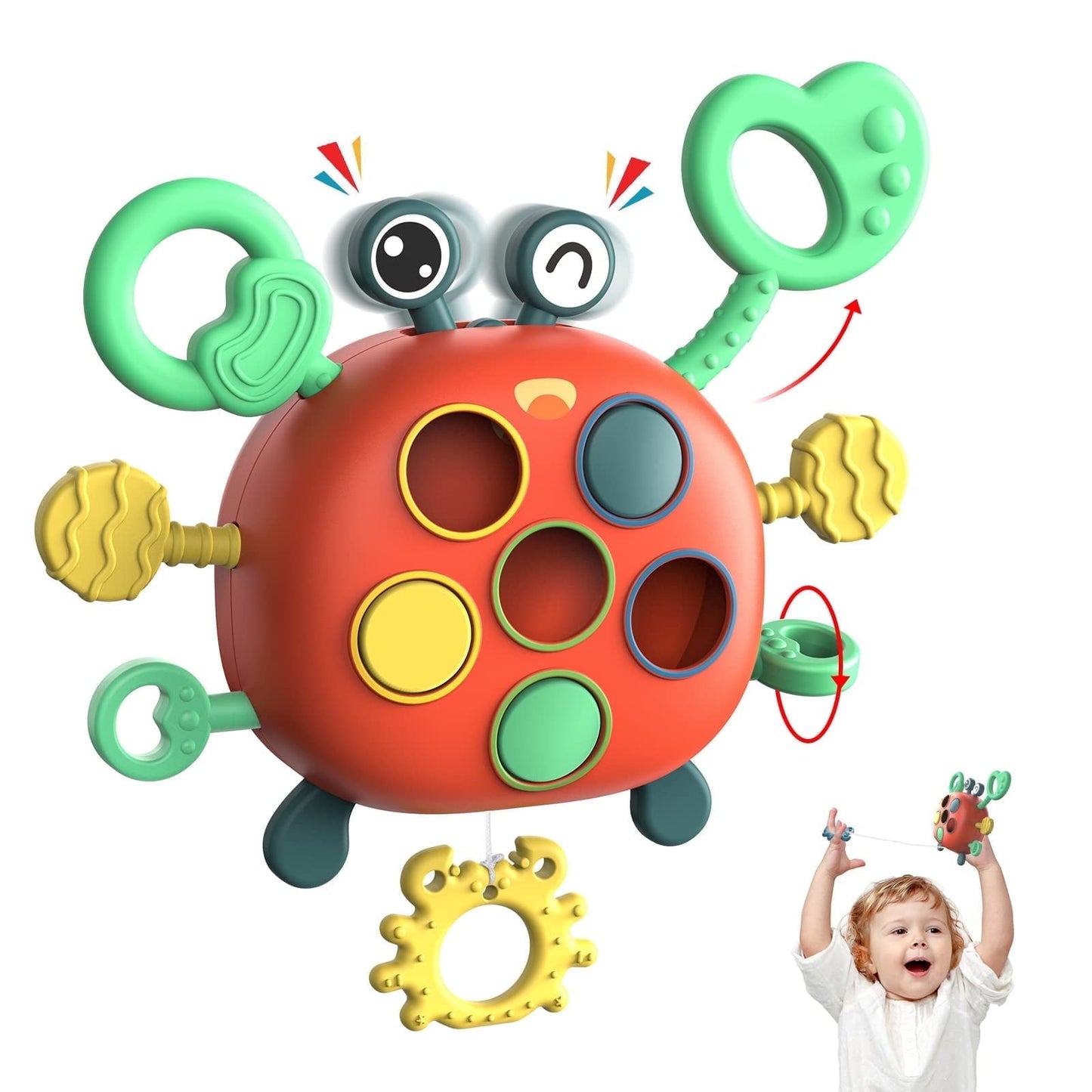 UUGEE Baby Montessori Learning Toys for 1 2 3 year old Toddler Sensory Fine Motor Skills Pull String Toy, Birthday christmas Gifts for for 6 9 12 18 Months